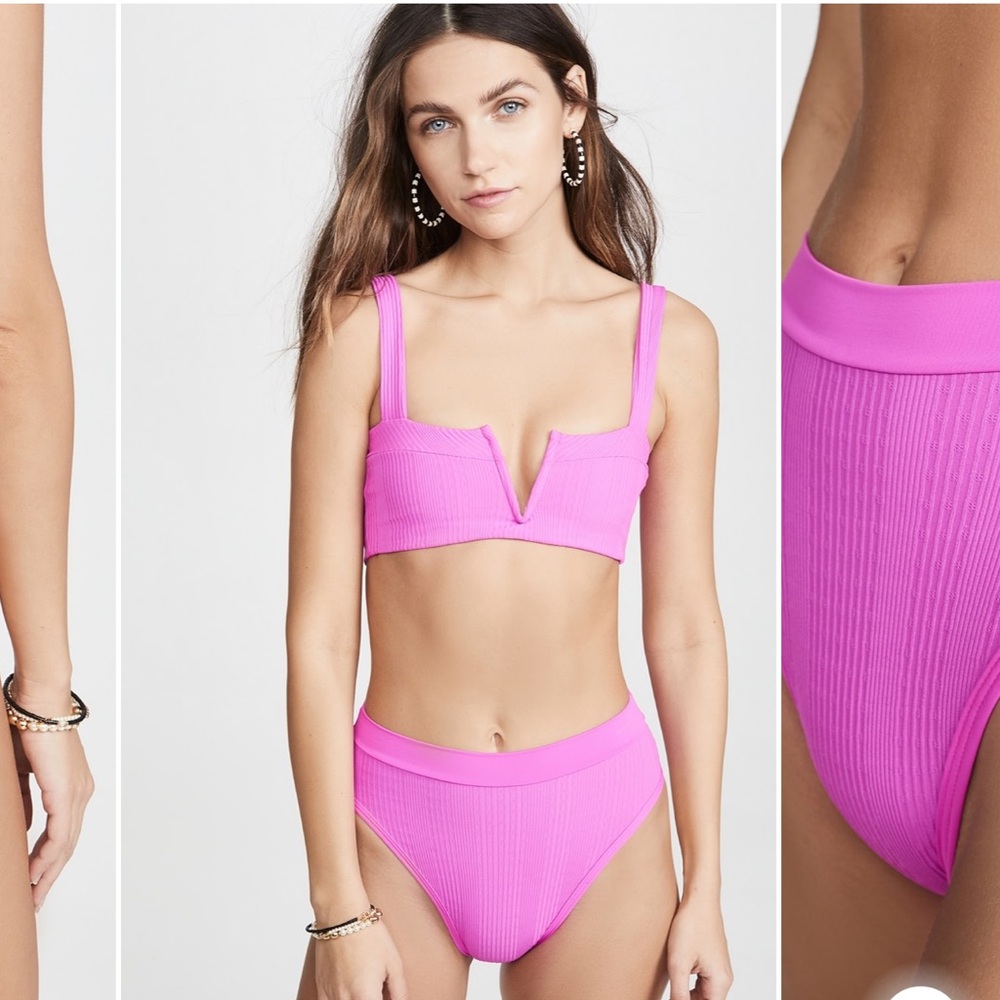 L*Space Pink Ribbed Bikini Set